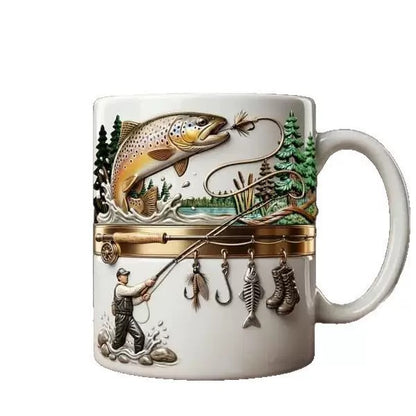 Tasse à Café Pêcheur « Hooked on Fishing » – Cadeau Original pour Amateurs de Pêche