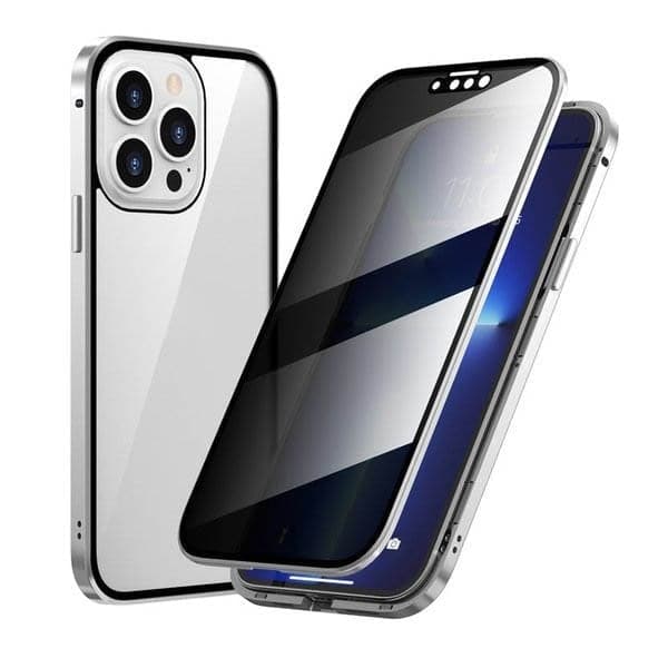 Coque de Téléphone Anti-Espion 360° avec Verre Trempé Transparent