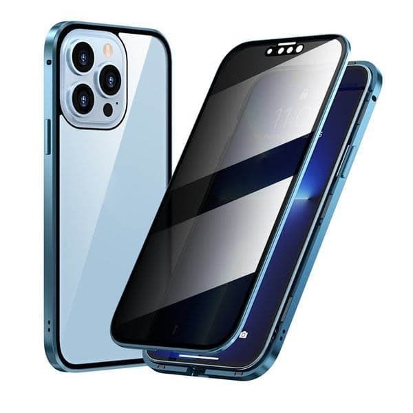 Coque de Téléphone Anti-Espion 360° avec Verre Trempé Transparent