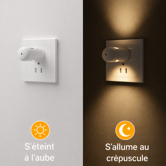 Veilleuse LED Automatique avec Capteur de Crépuscule