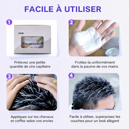 Cire Coiffante Colorante Temporaire pour le Styling des Cheveux