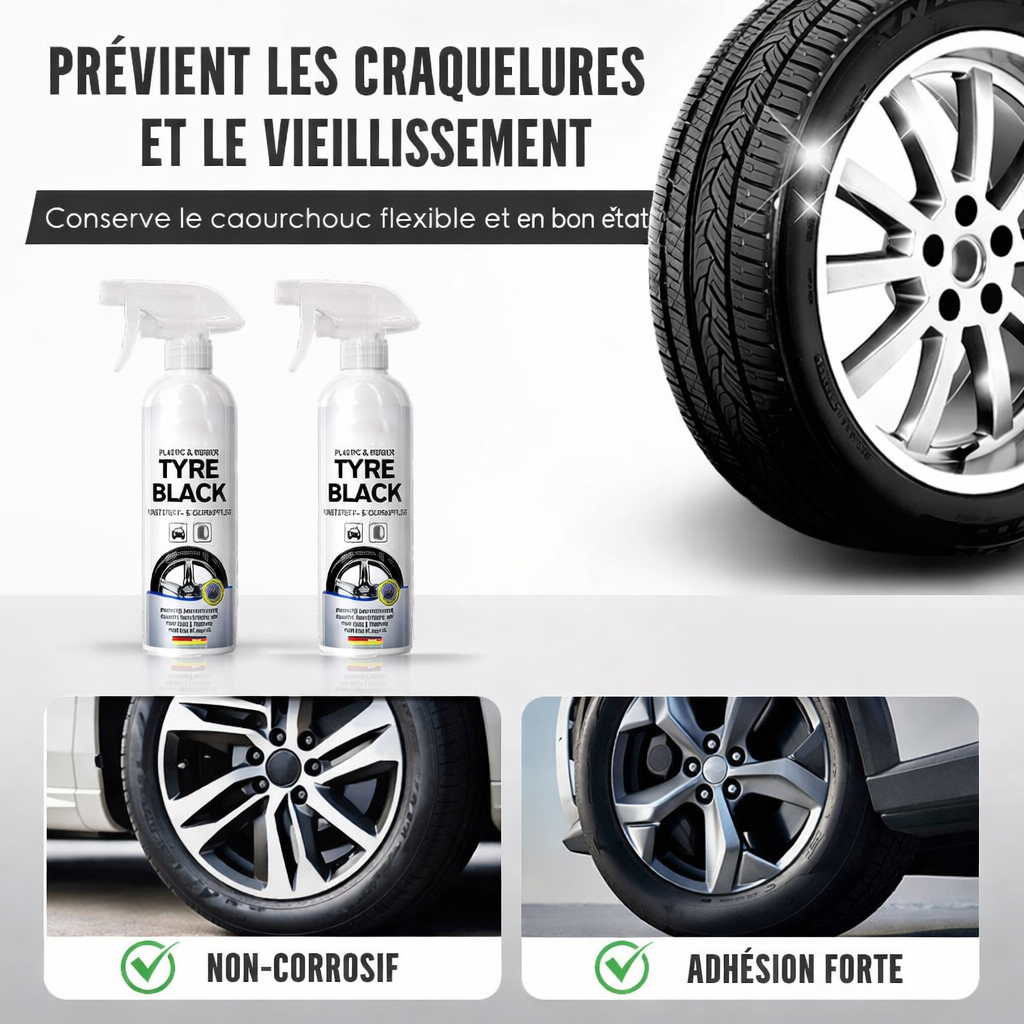 Spray Rénovateur Brillance Noire & Protection Longue Durée pour Pneus
