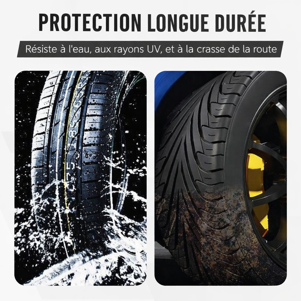 Spray Rénovateur Brillance Noire & Protection Longue Durée pour Pneus