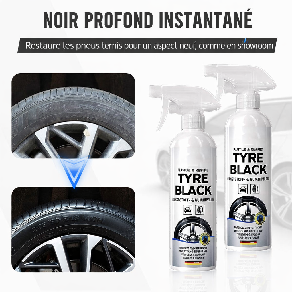Spray Rénovateur Brillance Noire & Protection Longue Durée pour Pneus