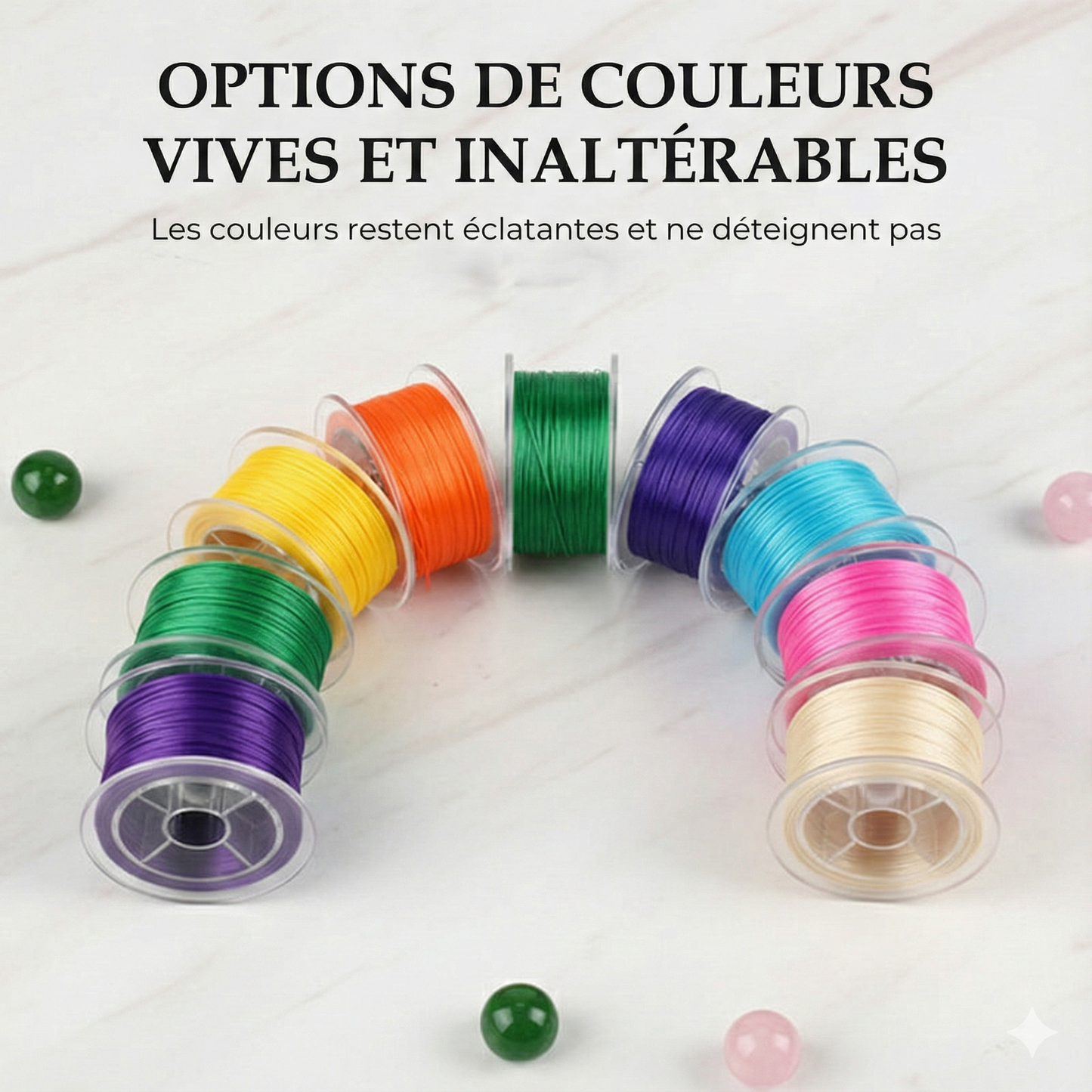 Fil Élastique Plat Haute Élasticité pour Perles