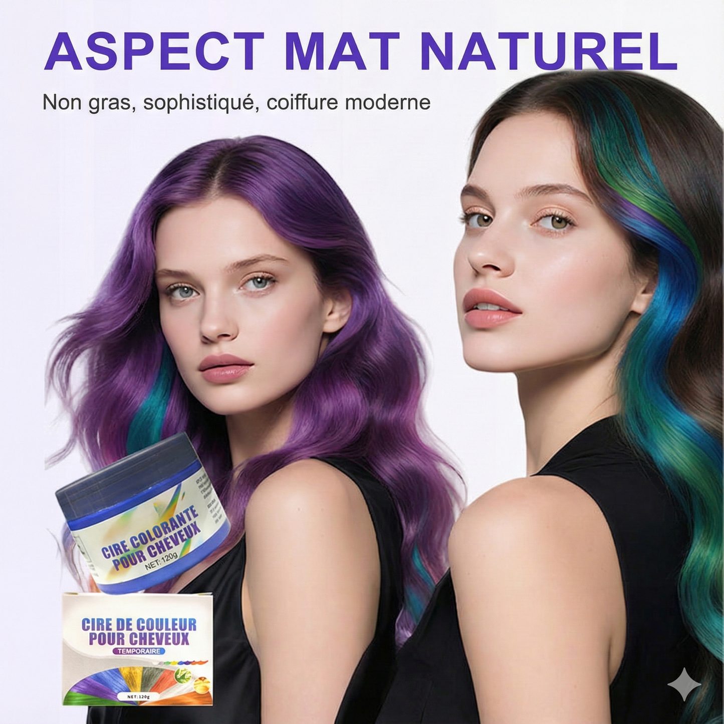 Cire Coiffante Colorante Temporaire pour le Styling des Cheveux