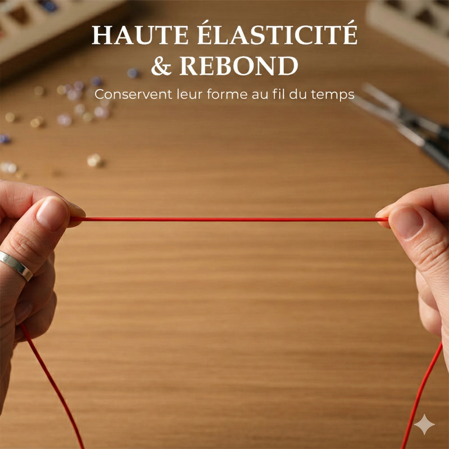 Fil Élastique Plat Haute Élasticité pour Perles