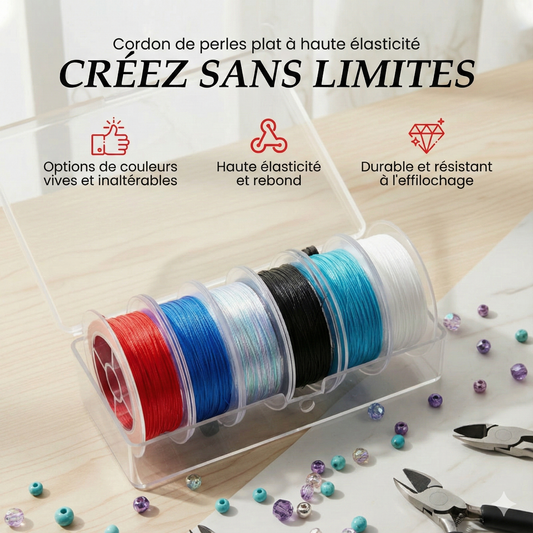 Fil Élastique Plat Haute Élasticité pour Perles